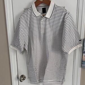 Nike White Polo with Black Stripes